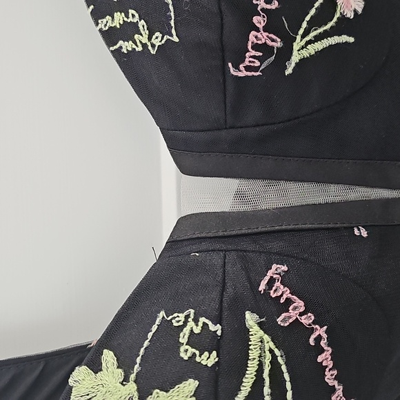 Floral Dress With Embroidery Sleeveless Formal Tulle Gown Size 20W - Picture 4 of 15